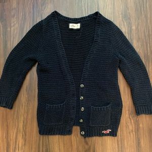 Dark Blue Hollister Cardigan